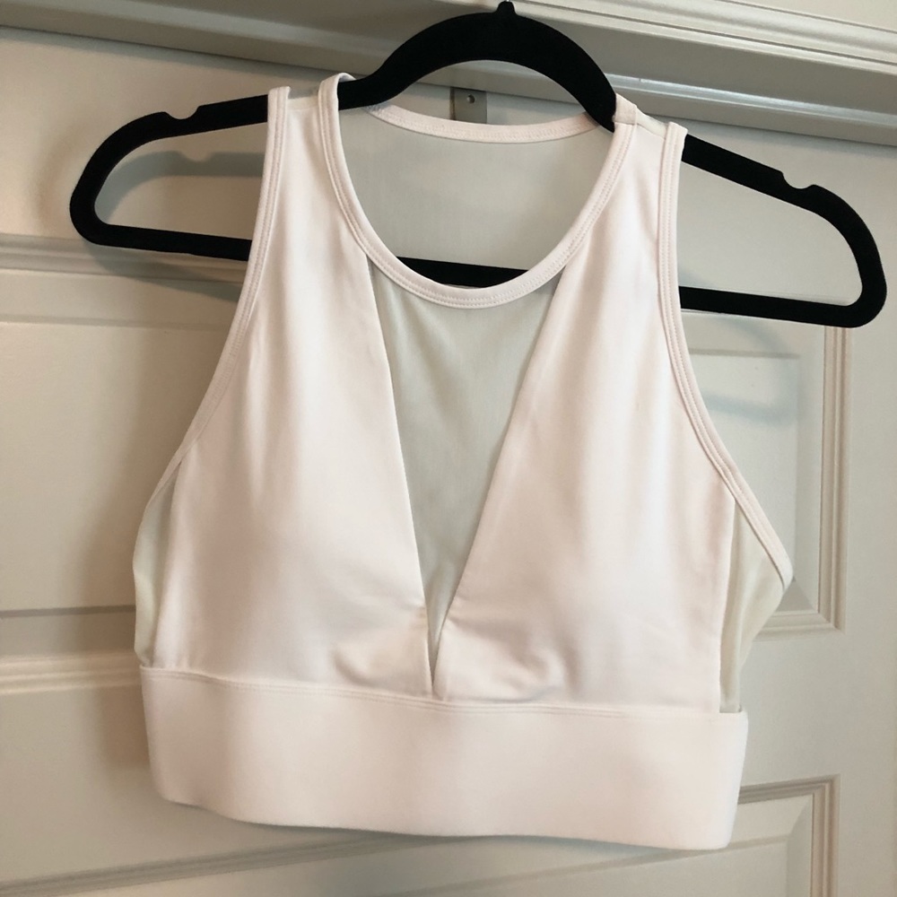 Fabletics white midi bra top